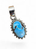 Golden Hills Turquoise Solid 925 Sterling Silver Pendant