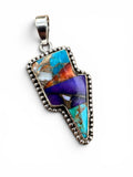 Lightning Bolt Kingman Trifecta Solid 925 Sterling Silver Pendant