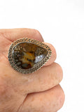 Indonesian Red Marcasite Solid 925 Sterling Silver Ring 8