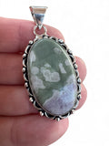 Peace Jade Silver Overlay Pendant