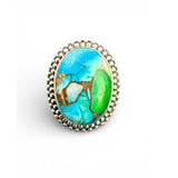 Kingman Peacock Dahlia Solid 925 Sterling Silver Ring 6