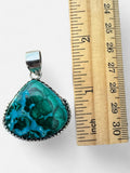 Malachite Azurite Silver Overlay Pendant