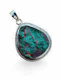 Rough Chrysocolla Solid 925 Sterling Silver Pendant