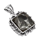 Obsidian & Zinc Solid 925 Sterling Silver Pendant