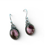 Kingman Red Rose Dahlia Solid 925 Sterling Silver Earrings