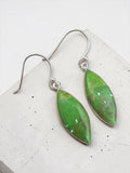 Green Mojave Turquoise Solid 925 Sterling Silver Earrings