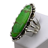 Kingman Green Turquoise Solid 925 Sterling Silver Ring