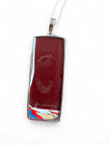 Fordite Solid 925 Sterling Silver Pendant with 18 inch chain necklace