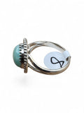Amazonite Solid 925 Sterling Silver Ring 8