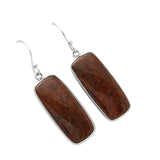 Red Moss Agate Solid 925 Sterling Silver Earrings