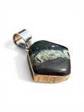 Black Jack Turquoise Solid 925 Sterling Silver Pendant