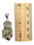 Rough Green Tourmaline in Quartz Solid 925 Sterling Silver Pendant