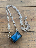 Labradorite Solid 925 Sterling Silver Necklace