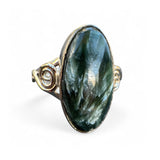 Seraphanite Solid 925 Sterling Silver Ring 8.5