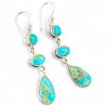 Kingman mine Turquoise Solid 925 Sterling Silver Earrings