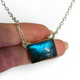 Labradorite Solid 925 Sterling Silver Necklace