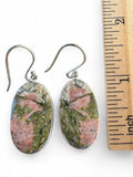 Unakite Solid 925 Sterling Silver Earrings
