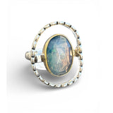 Faceted Doublet Opal Solid 925 Sterling Silver Ring 8
