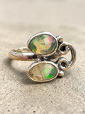 Faceted Ethiopian Opal Solid 925 Sterling Silver Ring 9