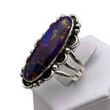 Kingman Purple Turquoise Solid 925 Sterling Silver Ring