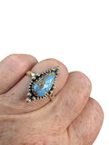 Golden Hills Turquoise Solid 925 Sterling Silver Ring 8
