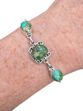 Sonoran Gold Turquoise Solid 925 Sterling Silver Bracelet