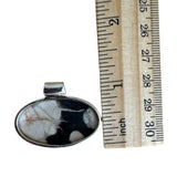 Australian Peanut wood Jasper & Onyx Solid 925 Sterling Silver Pendant