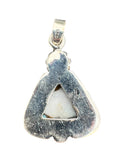 Kingman Blue Ice Dahlia Turquoise Solid 925 Sterling Silver Pendant