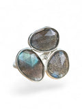 Faceted Labradorite Solid 925 Sterling Silver Ring 7