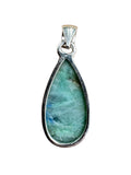 Rough Dioptase Azurite Solid 925 Sterling Silver Pendant