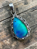 Aurora Opal Solid 925 Sterling Silver Pendant