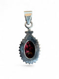 Kingman Red Rose Dahlia Solid 925 Sterling Silver Pendant