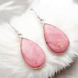 Pink Tulip Quartz Solid 925 Sterling Silver Earrings
