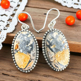 Maligano Jasper Solid 925 Sterling Silver Earrings