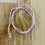 Rose Quartz 2 mm Beaded Necklace