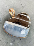 Owyhee Opal Heart Solid 925 Sterling Silver Pendant