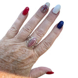 Rhodochrosite Solid 925 Sterling Silver Ring 9.5