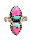 Kingman Cotton Candy Turquoise Solid 925 Sterling Silver Ring 11