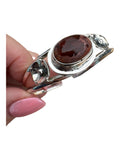 Mexican Fire Opal Solid 925 Sterling Silver Cuff Bracelet