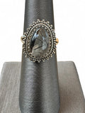 Black Rutilated Quartz Solid 925 Sterling Silver Ring 6.5