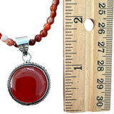 Carnelian Solid 925 Sterling Silver Pendant Necklace
