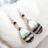 Pink Cobalt & Garnet Solid 925 Sterling Silver Earrings
