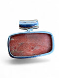Sponge Coral & Garnet Solid 925 Sterling Silver Pendant