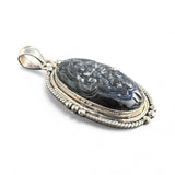 Carved Labradorite Solid 925 Sterling Silver Pendant
