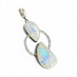 Rainbow Moonstone Solid 925 Sterling Silver Pendant
