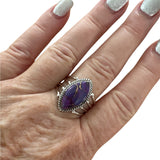 Purple Mojave Turquoise Solid 925 Sterling Silver Ring