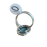 Caribbean Larimar Solid 925 Sterling Silver Ring 10