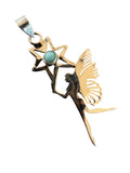 Fairy & Amazonite Solid 925 Sterling Silver Pendant