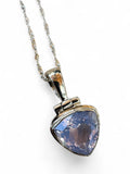 Lavender Quartz Solid 925 Sterling Silver Pendant with chain