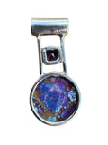 Purple Dahlia Turquoise Solid 925 Sterling Silver Pendant